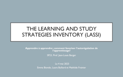 The Learning and Study Strategies Inventory (LASSI)